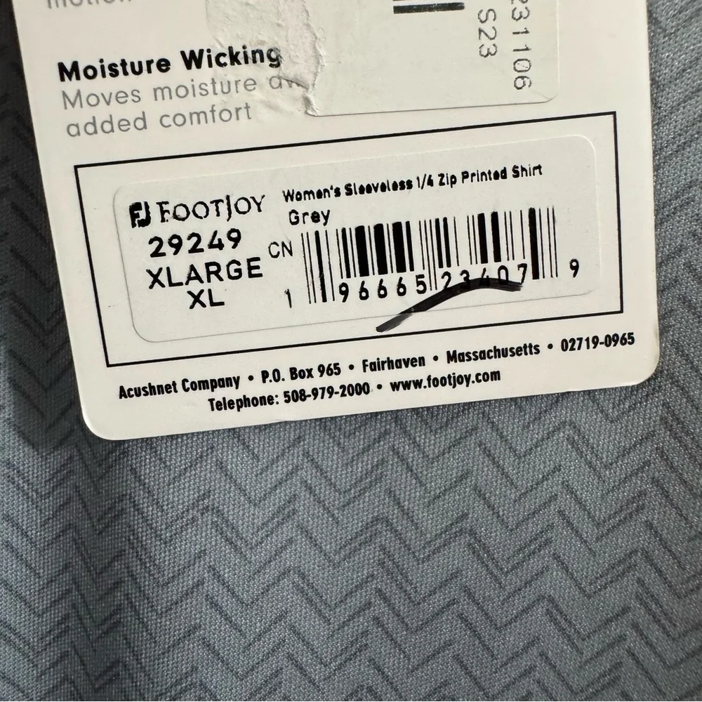 FootJoy Performance Quarter-Zip Sleeveless Golf Vest Gray Pink Chevron Sz XL NEW - Picture 8 of 10